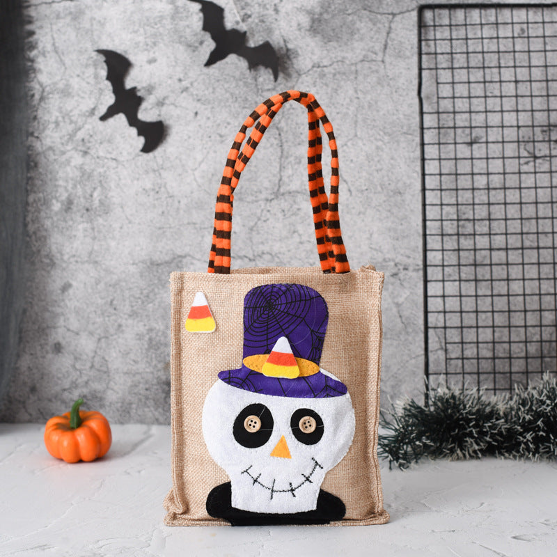 Halloween Candy Tote Bag For Kids Funny Creative Witch Skull Pumpkin Gift Handbag Small Jewelry Props Shopping Bags Bests Sale