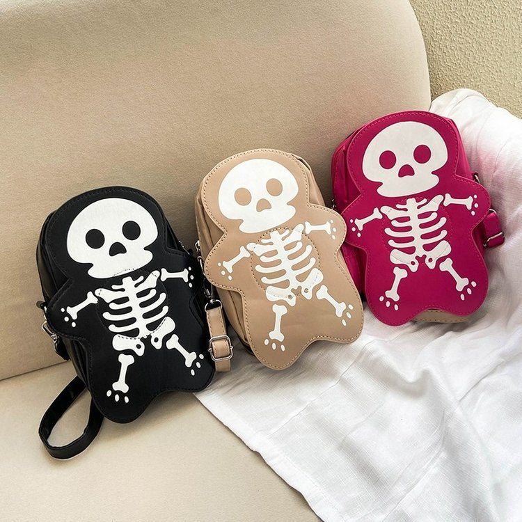 Halloween Skull Shoulder Bag Girls Fashion Funny Cute Messenger Crossbody Bags Women Small Phone Bag Bests Sale