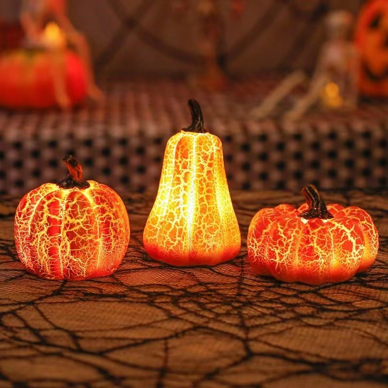 New Halloween Pumpkin Lantern Simulation Pumpkin LED Candle Lamp Resin Luminous Pumpkin Bests Sale