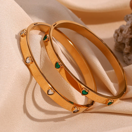Fashion Special-interest Stainless Steel Micro-inlaid Peach Heart Bracelet For Women - Bests Sale