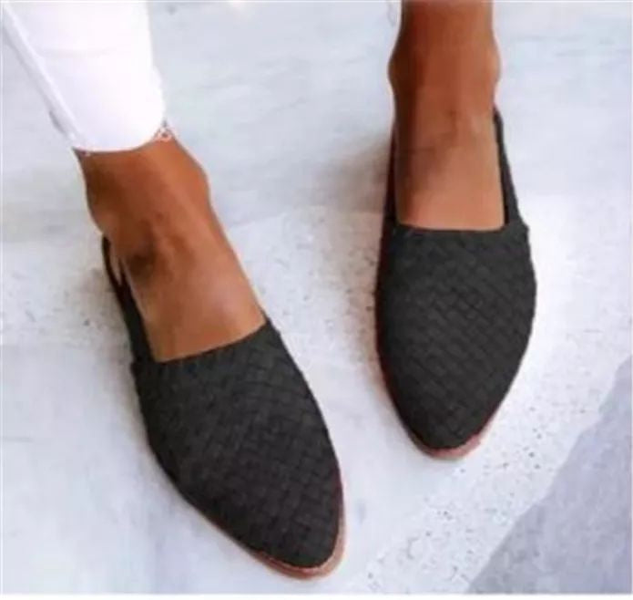 Pointed Toe Cap Buckle Flat Sandals Women - Bests Sale