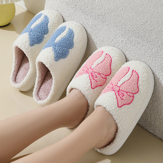 Cute Cartoon Bow Knot Cotton Slippers - Bests Sale