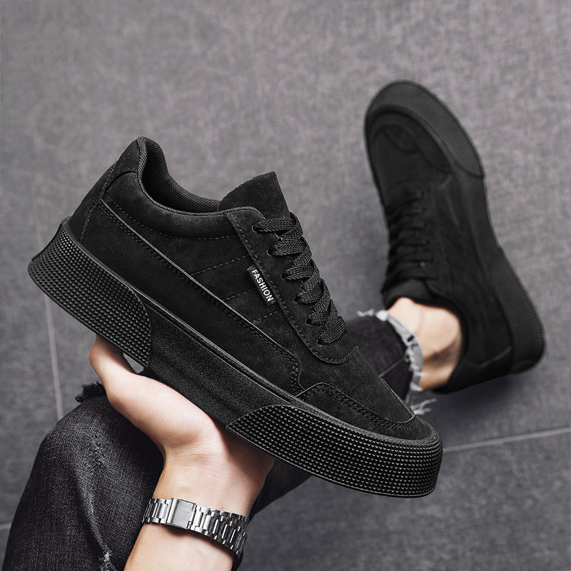 Casual Board Flat Shoes Men Breathable Thick-soled Lace-up Sneakers For Walking Running - Bests Sale