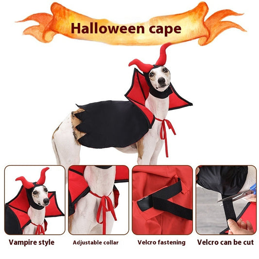 Halloween Pet Vampire Cloak Hat Holiday Suit Bests Sale