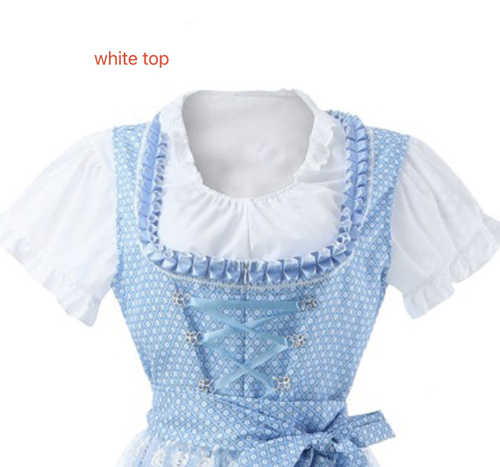 Halloween Munich Beer Long Short-sleeved Printed Lace-up Dress - Bests Sale