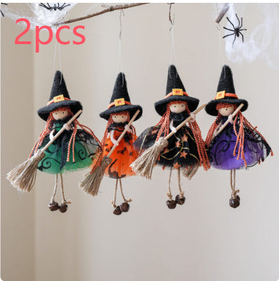 Halloween Mesh Broom Girl Angel Christmas Tree Pendant Bests Sale