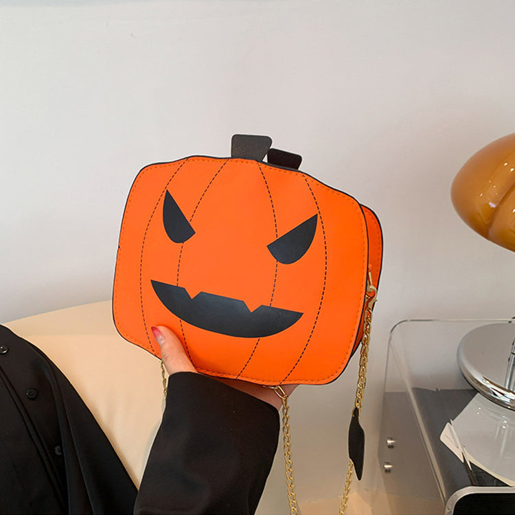 Halloween Cartoon Pumpkin Shoulder Bag For Girls Personality Funny Creative Chain Crossbody Bags Women Bests Sale
