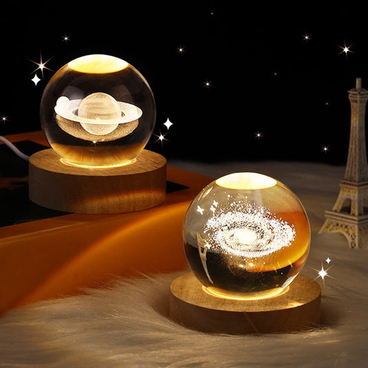 Luminous Crystal Ball Projection Ambience Light Coffee Jasper