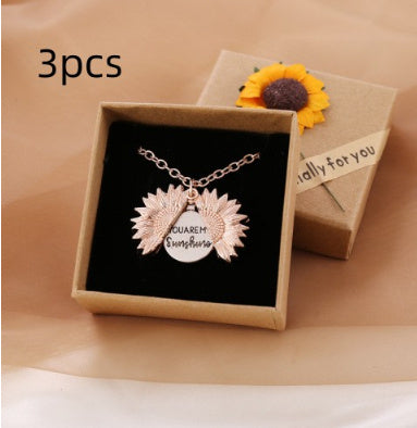 You Are My Sunshine Sunflower Necklace Women Men - Bests Sale