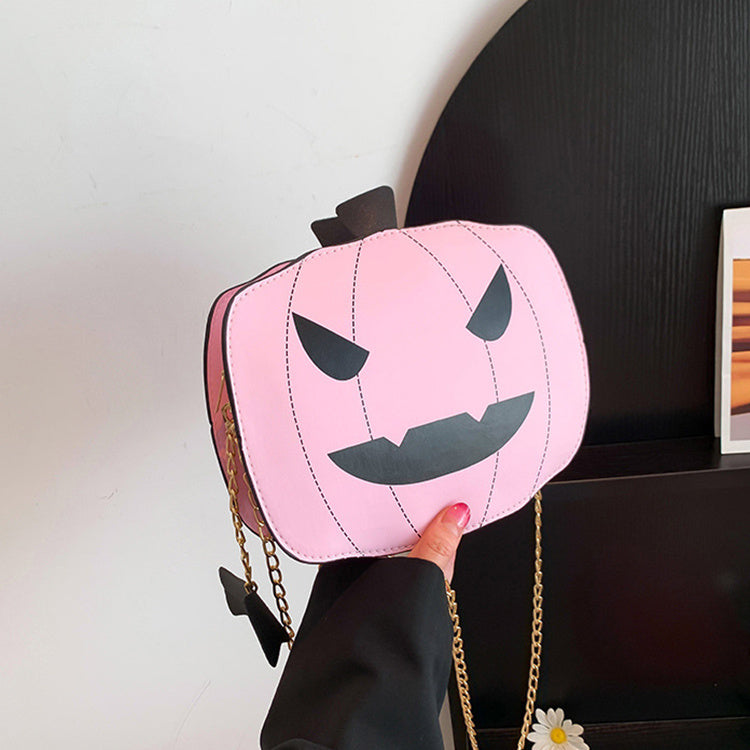 Halloween Cartoon Pumpkin Shoulder Bag For Girls Personality Funny Creative Chain Crossbody Bags Women Bests Sale