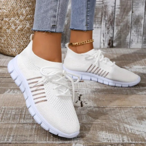 Women's Breathable Sneaker High-cut Lace-up Platform Casual Shoes - Bests Sale