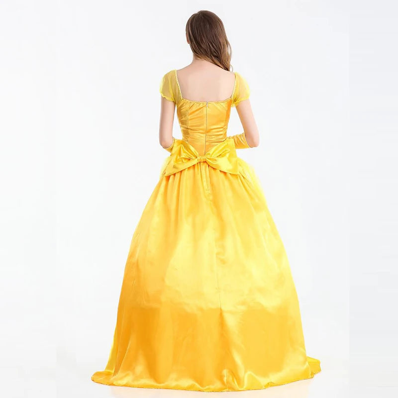 Princess Belle Beauty and Beast Queen Long Dresses