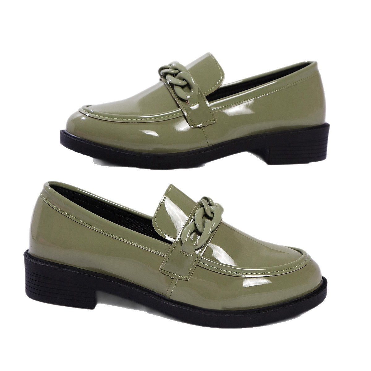 Thick Bottom Low Heel Leather Shoes Women - Bests Sale