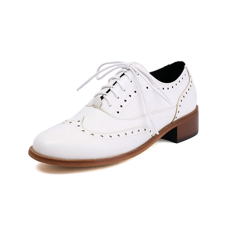 British Retro Oxfords Casual Shoes Lace-up Spring And Autumn Low-top Women - Bests Sale