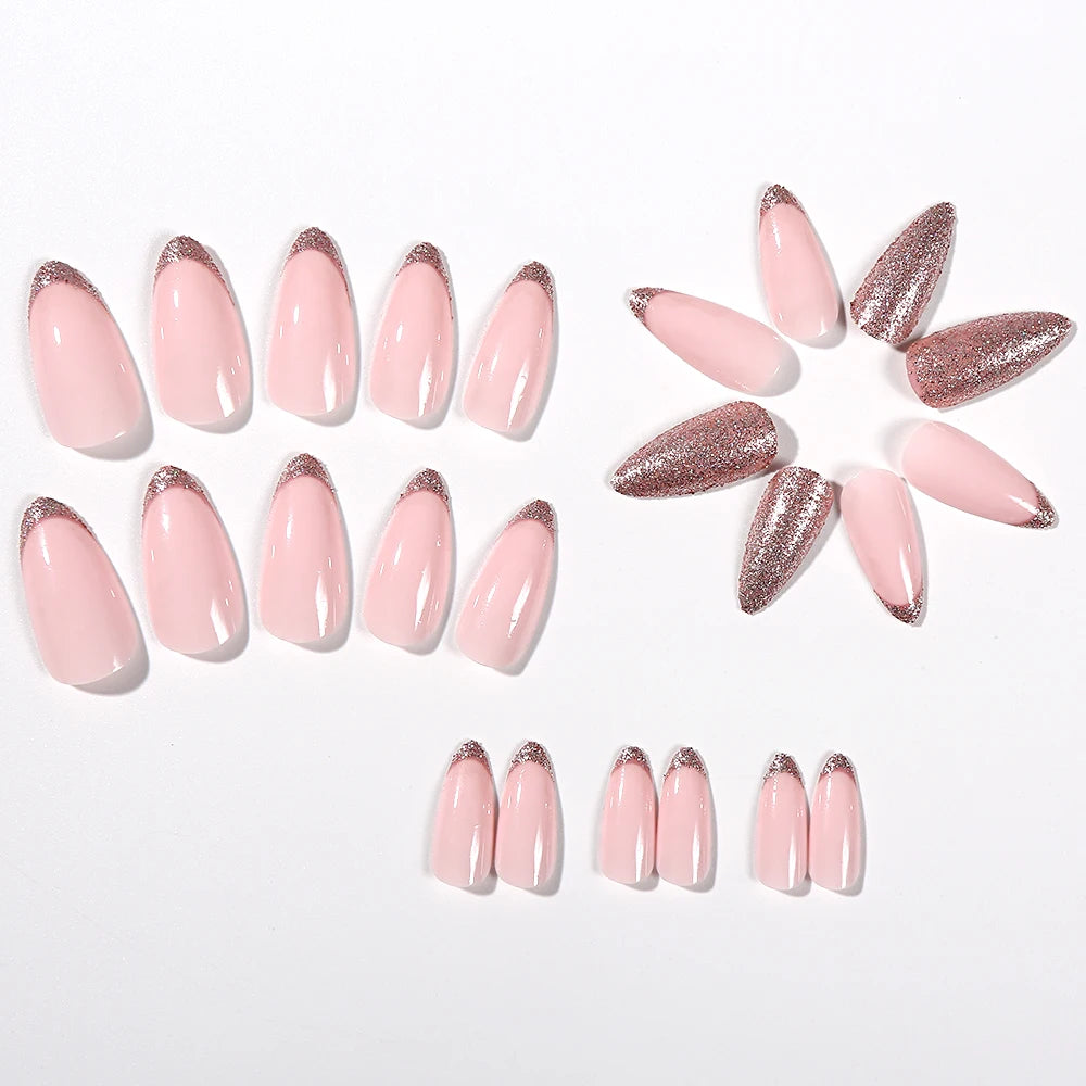 24 uñas postizas góticas oscuras con diseño de araña, 8 estilos, color nude, cuadradas y cortas, cobertura total, para usar