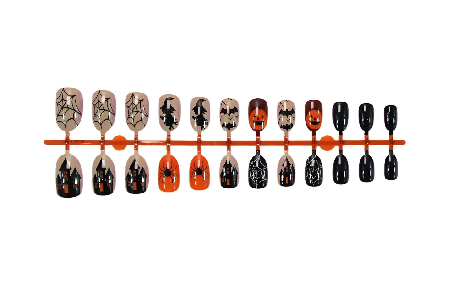 24Pcs Halloween Press on Nails Glow-in-the-Dark Spider Full Coverage Nail Tips for Women&Girl Removable Wearable False Nail