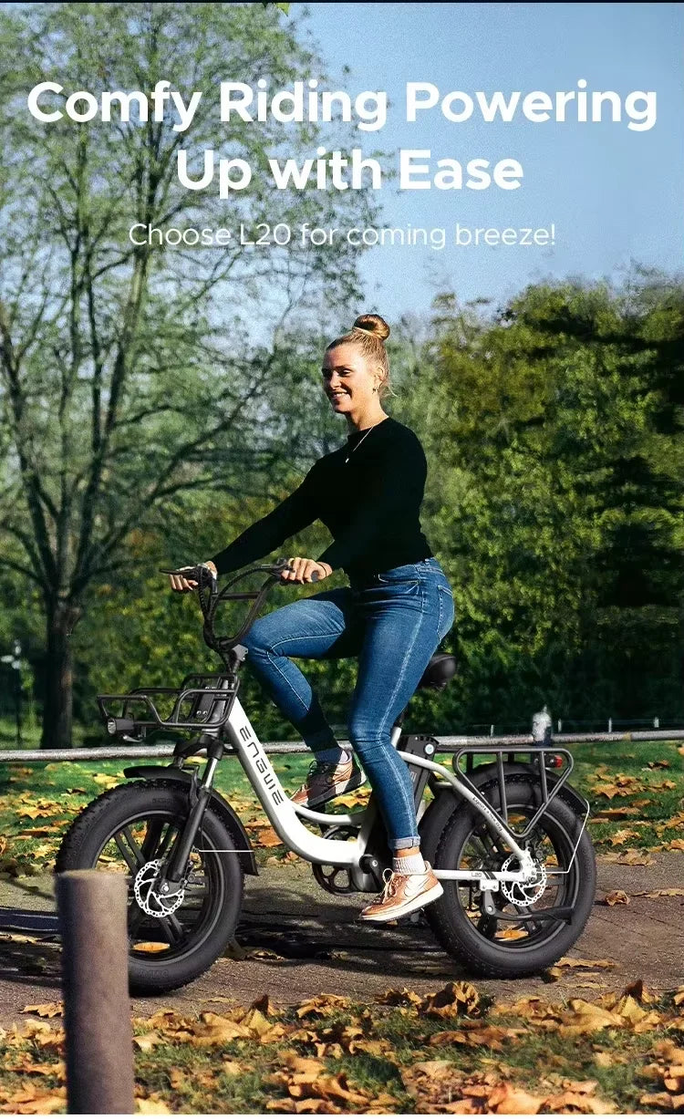 Electric Bicycle ENGWE L20 250W 48V 13AH - Fat Tire Ebike 140km Range