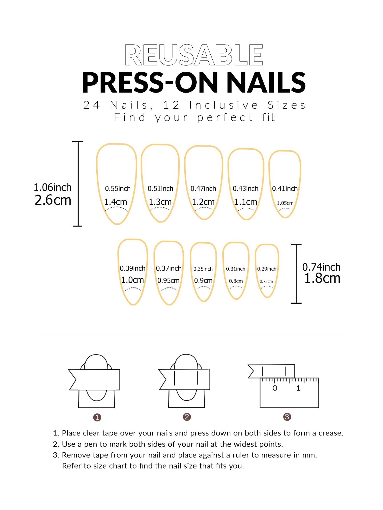 24Pcs ARTAUG Pink Stiletto Press-On Nails - Love Design Handmade Medium Length