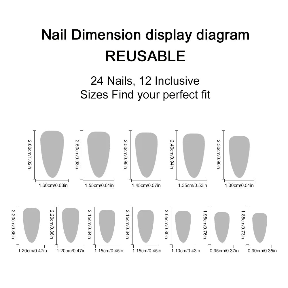 24Pcs Silver Spider Design Halloween Press-On Nails - Gothic Punk Almond False Nails