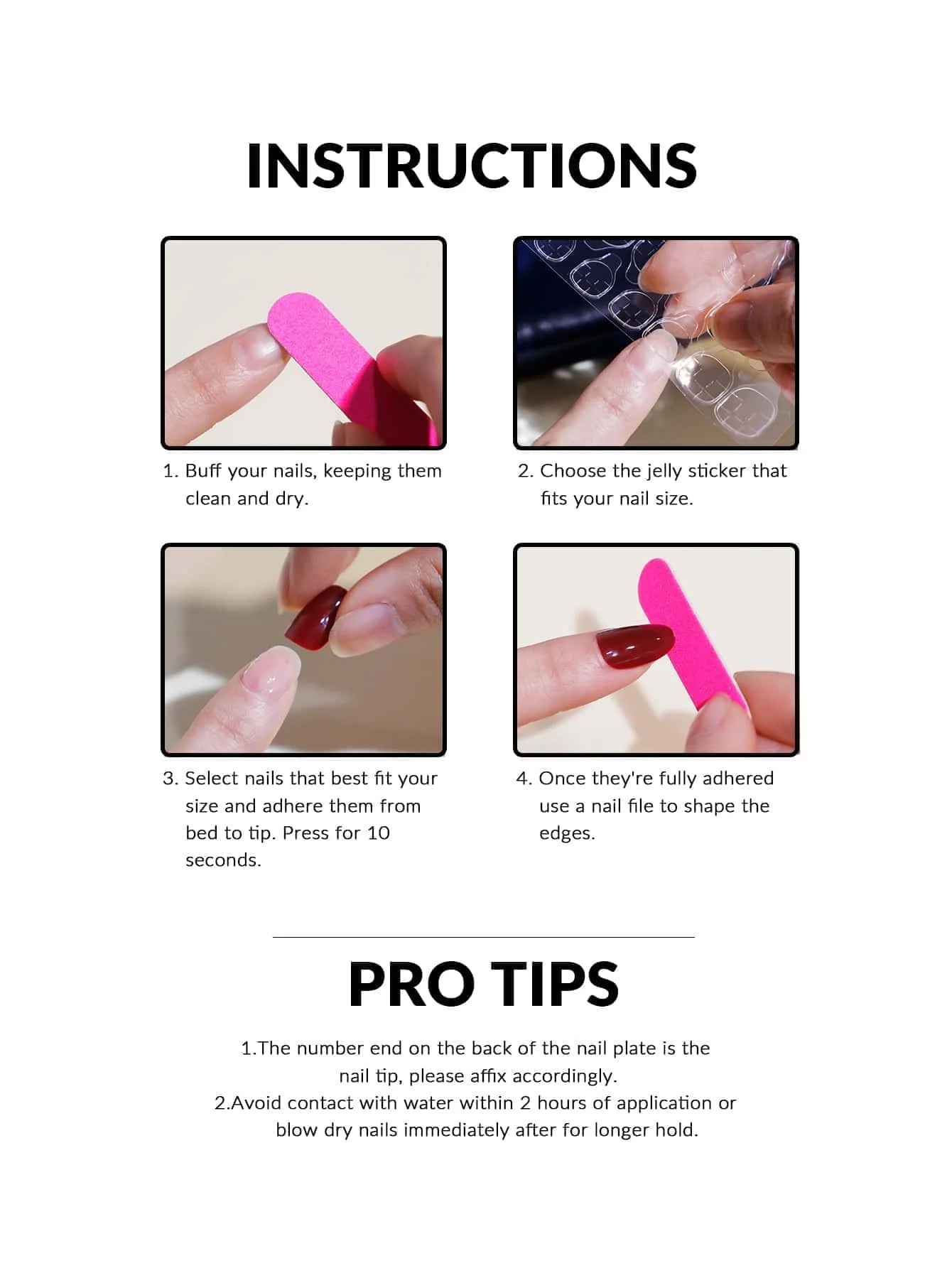 24Pcs ARTAUG Pink Stiletto Press-On Nails - Love Design Handmade Medium Length