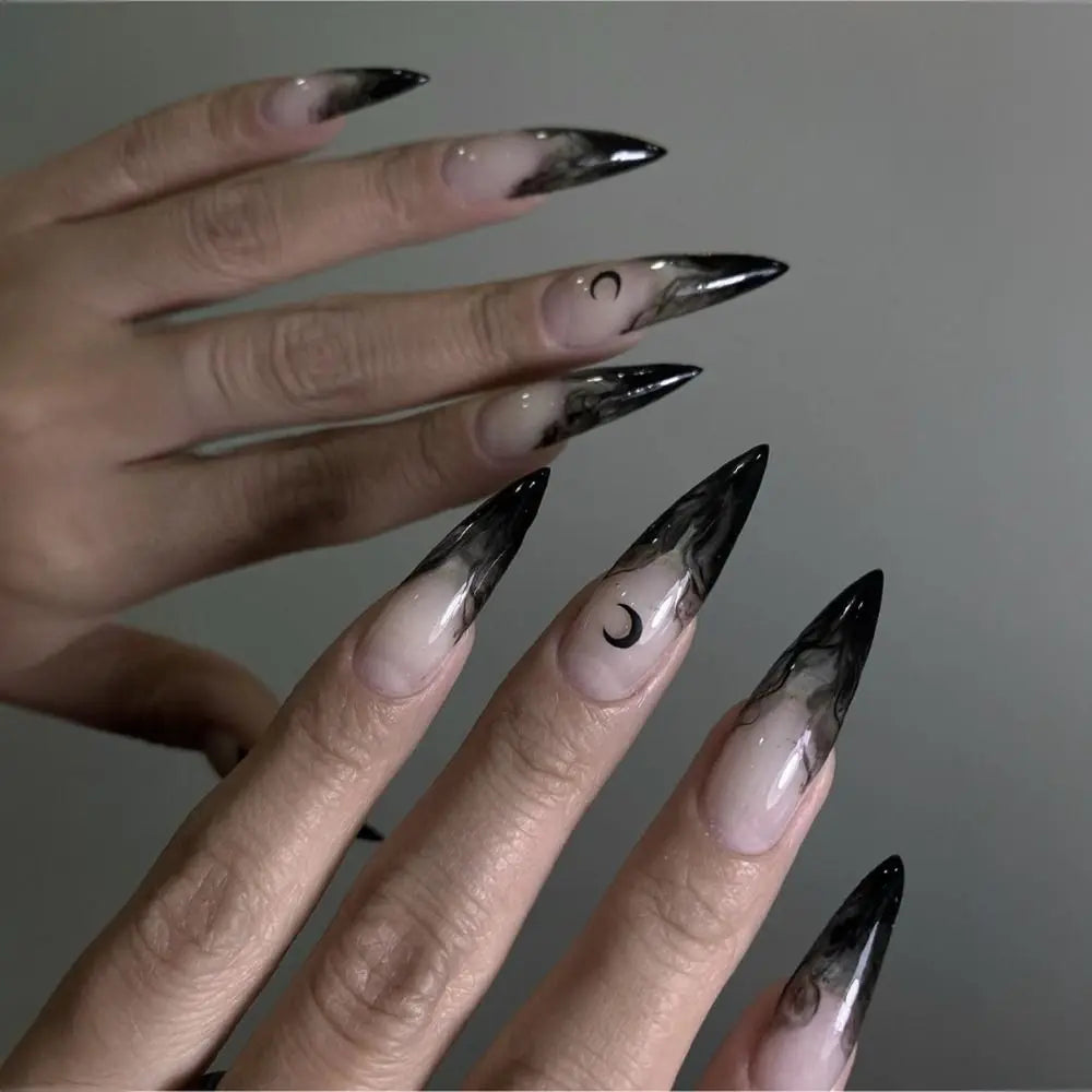 Halloween Skull Press-On Nails - Almond Ballerina Shape (24 Pieces)