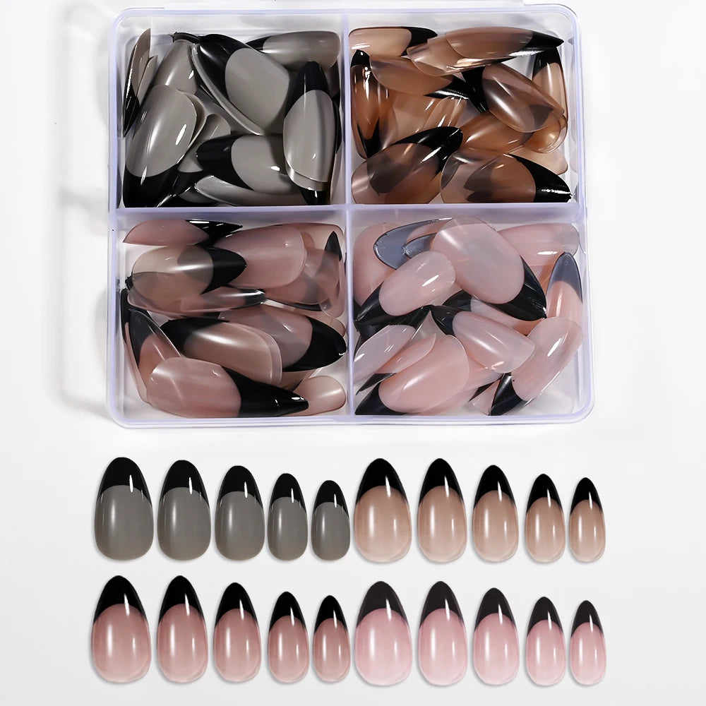 96Pcs/box Halloween Series False Nails #24*4 Press on Nails Ghosts Pumpkin Spider Design Full Cover Almond/Coffin Fake Nail Tips