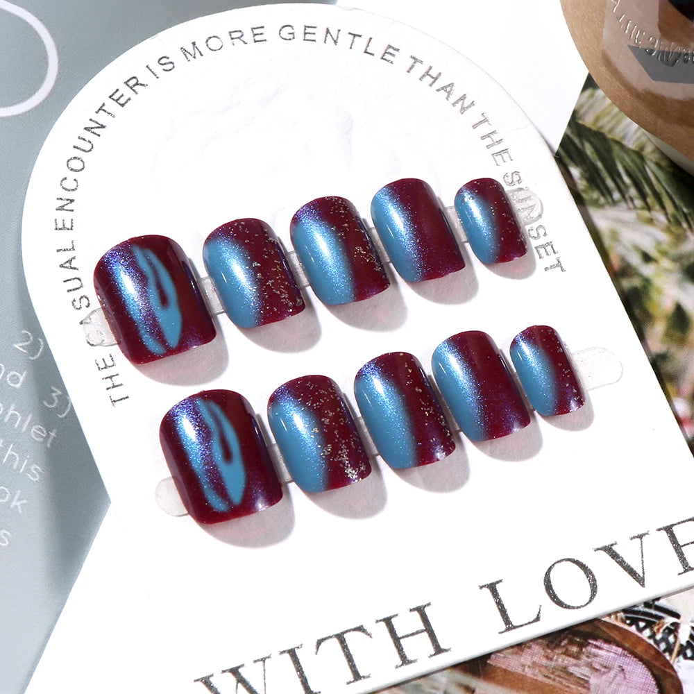 24 uñas postizas góticas oscuras con diseño de araña, 8 estilos, color nude, cuadradas y cortas, cobertura total, para usar