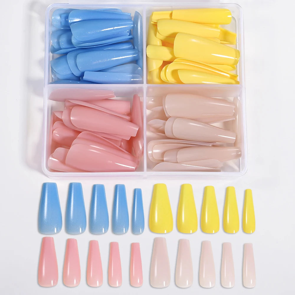 96Pcs/box Halloween Series False Nails #24*4 Press on Nails Ghosts Pumpkin Spider Design Full Cover Almond/Coffin Fake Nail Tips