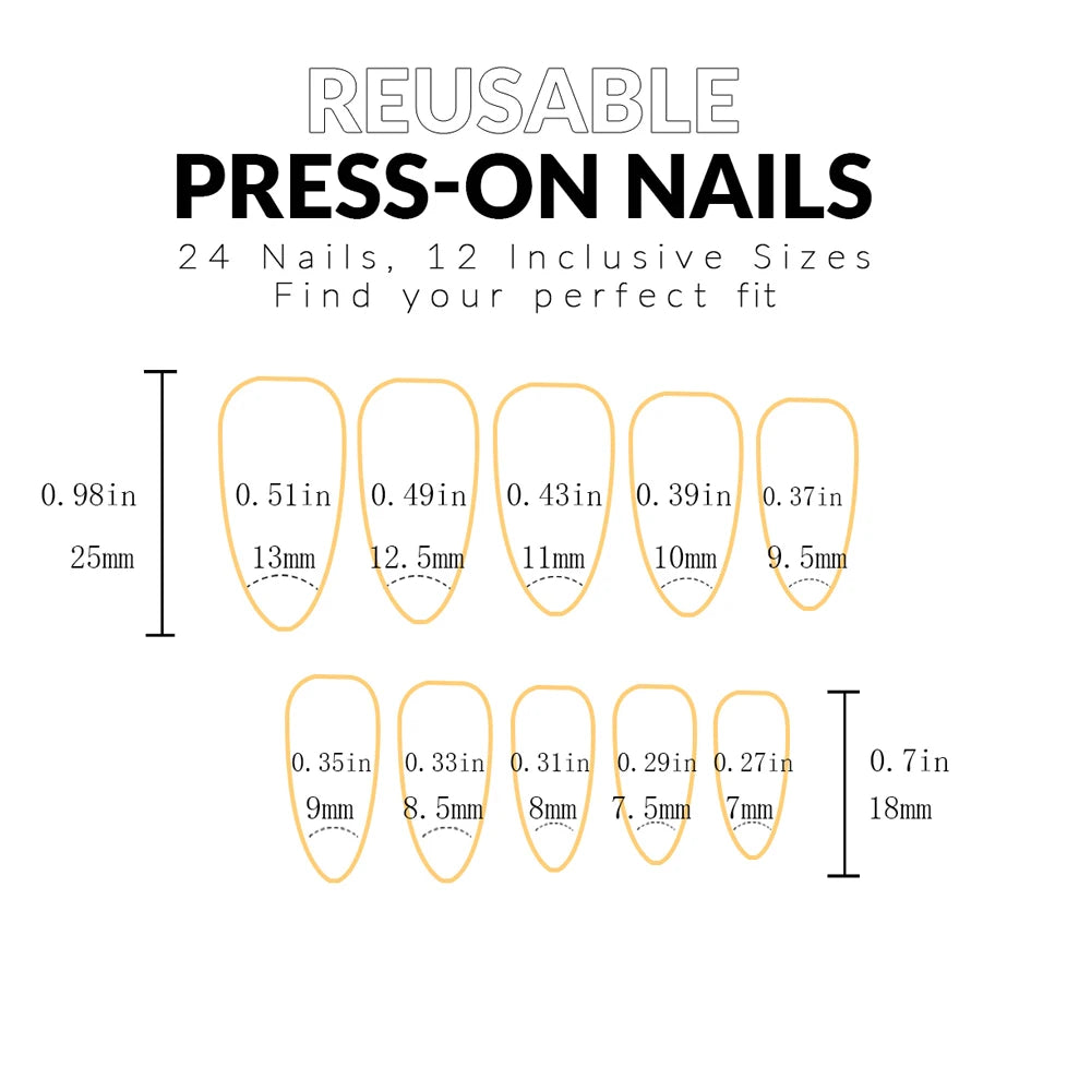 24Pcs ARTAUG Pink Stiletto Press-On Nails - Love Design Handmade Medium Length