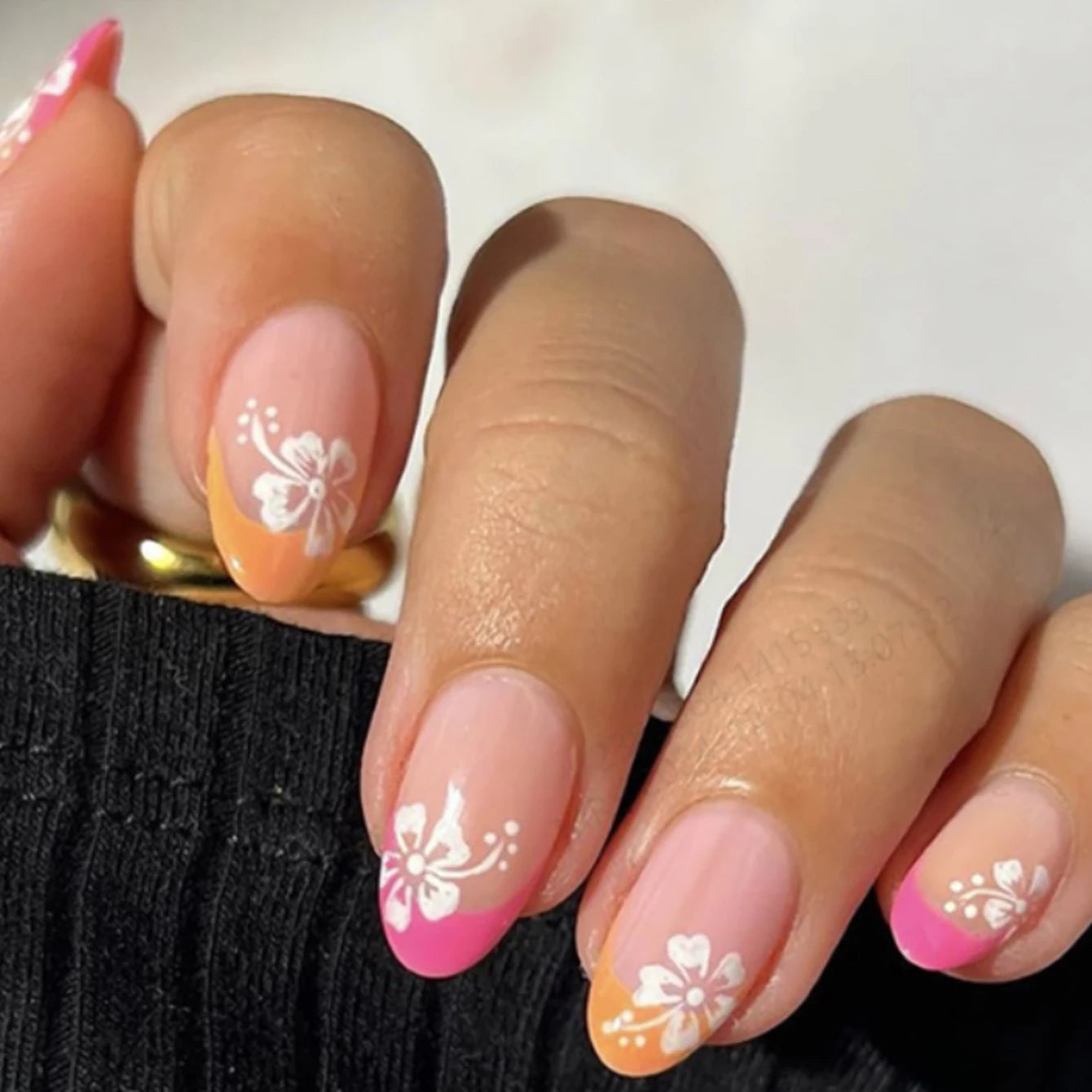24Pcs ARTAUG Pink Stiletto Press-On Nails - Love Design Handmade Medium Length