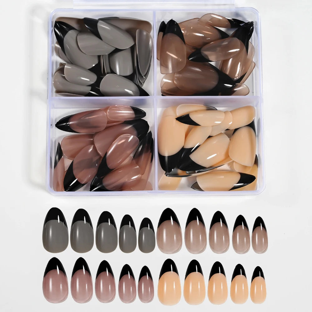 96Pcs/box Halloween Series False Nails #24*4 Press on Nails Ghosts Pumpkin Spider Design Full Cover Almond/Coffin Fake Nail Tips