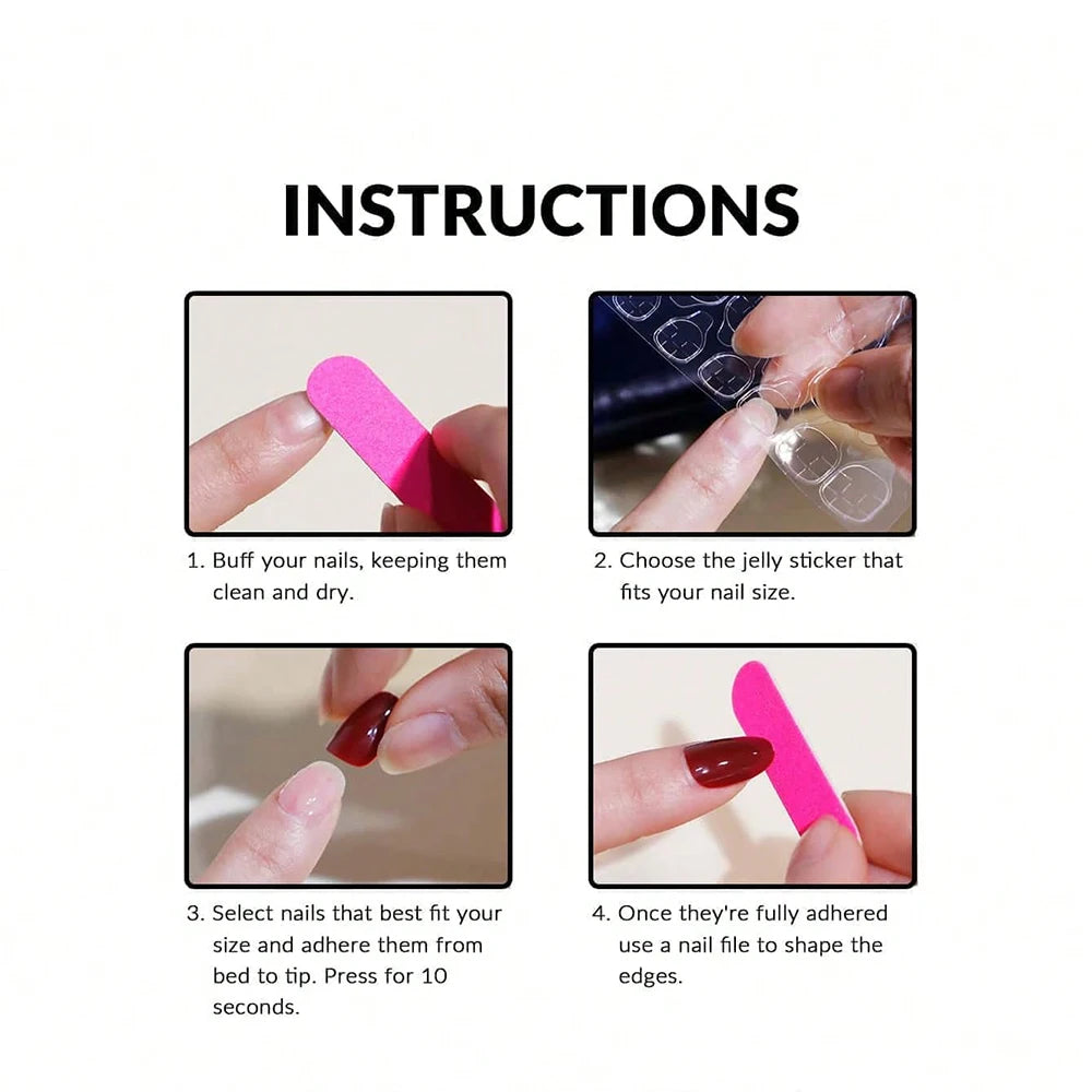 24Pcs ARTAUG Pink Stiletto Press-On Nails - Love Design Handmade Medium Length