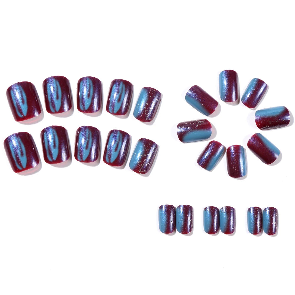 24 uñas postizas góticas oscuras con diseño de araña, 8 estilos, color nude, cuadradas y cortas, cobertura total, para usar