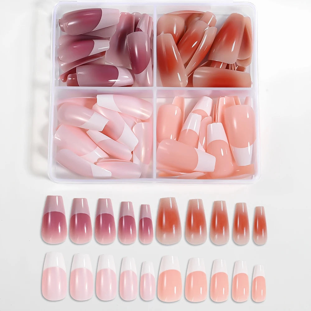 96Pcs/box Halloween Series False Nails #24*4 Press on Nails Ghosts Pumpkin Spider Design Full Cover Almond/Coffin Fake Nail Tips