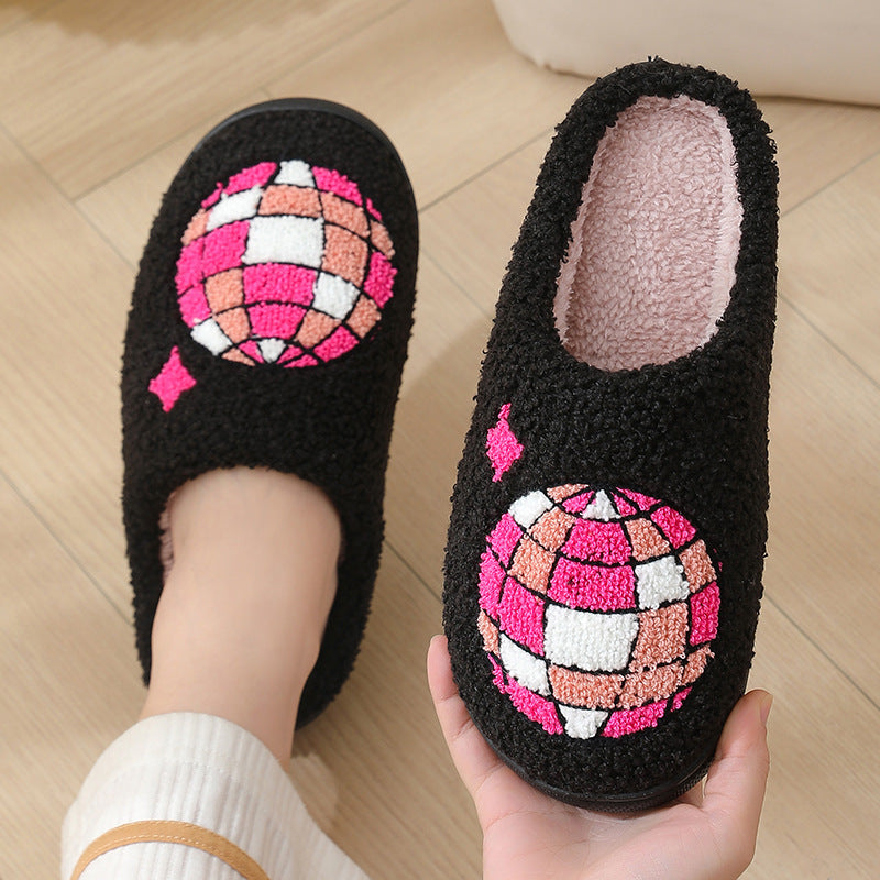 Comfortable Home Warm Cartoon Embroidered Balloon Cotton Slippers - Bests Sale