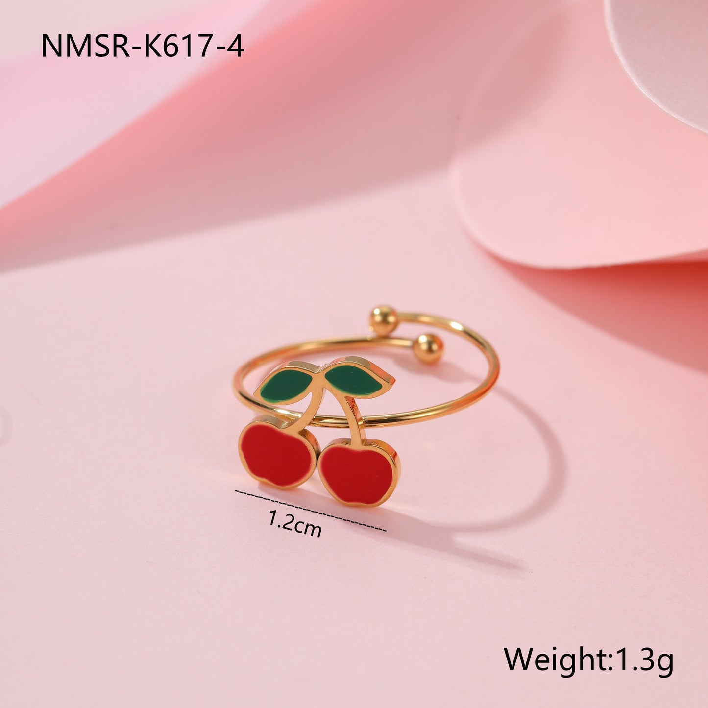 Cherry Necklace Bracelet Titanium Steel Earring Ring Pieces - Bests Sale