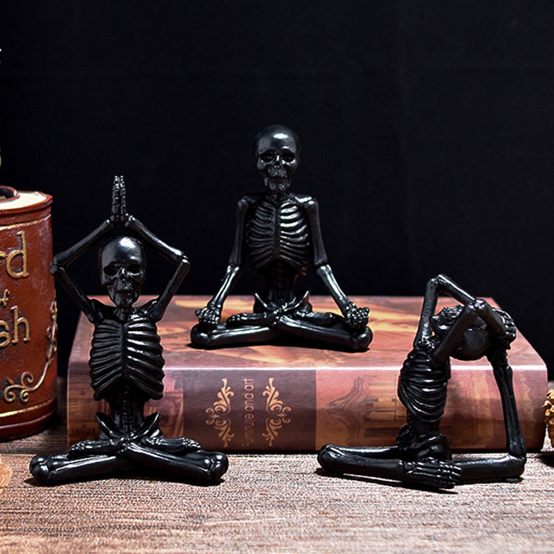 Halloween Horror Desktop Decoration Resin Ornaments Feature Modeling Yoga Skull Skeleton Bests Sale