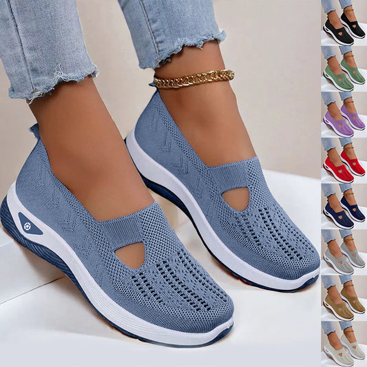 Mesh Flats Shoes Fashion Breathable Non-slip Soft Bottom Casual Shoes For Women - Bests Sale
