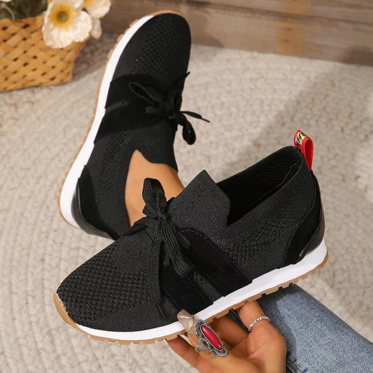 Women's Comfortable Fly Woven Mesh Lace-up Casual Shoes - Bests Sale