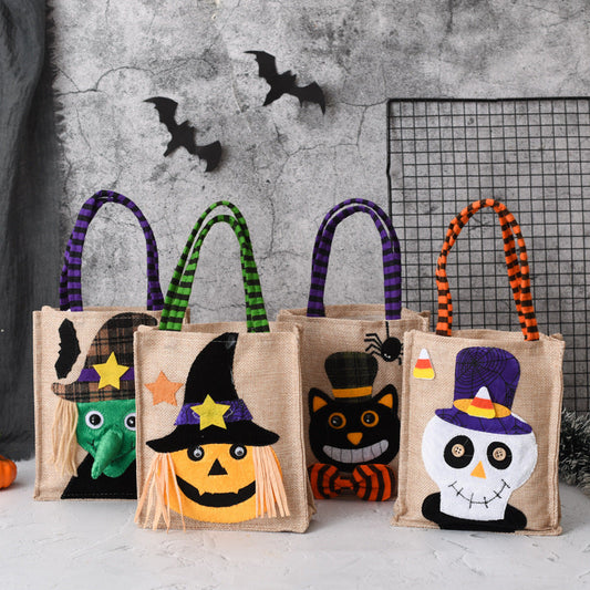 Halloween Candy Tote Bag For Kids Funny Creative Witch Skull Pumpkin Gift Handbag Small Jewelry Props Shopping Bags Bests Sale