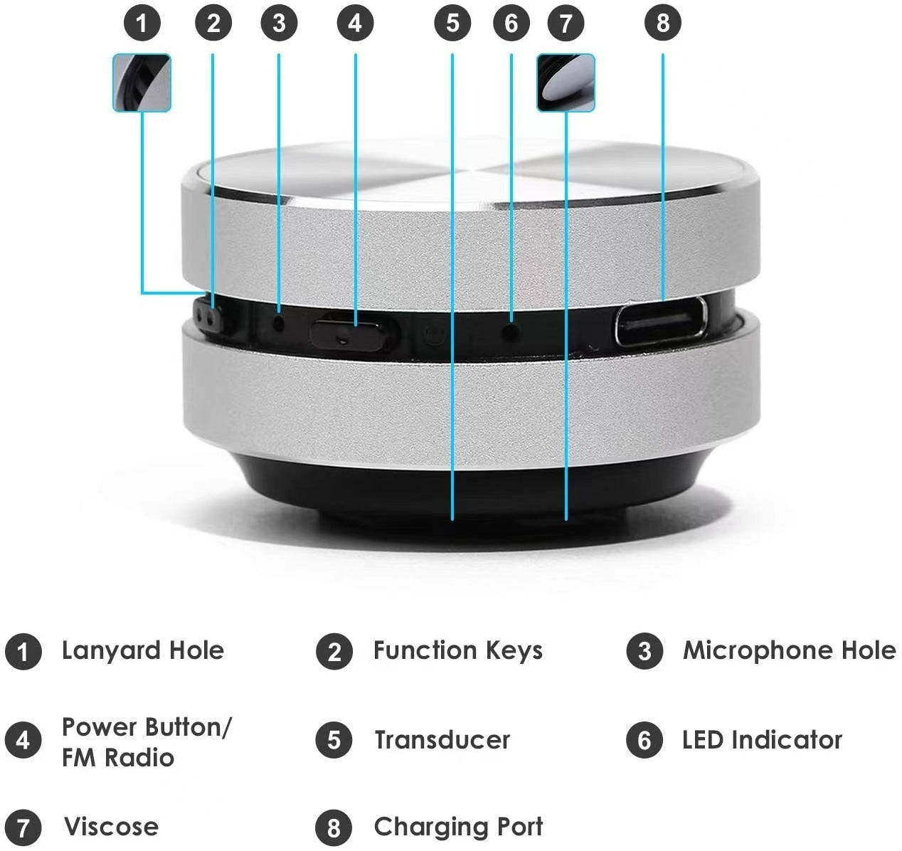 Bone Conduction Wireless Bluetooth Speaker Magnetic Portable Coffee Jasper