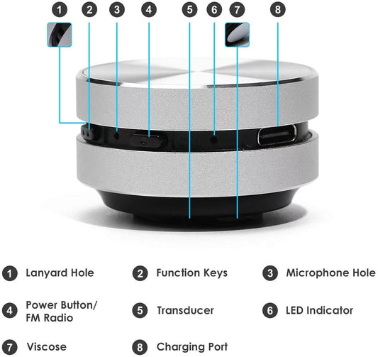 Bone Conduction Wireless Bluetooth Speaker Magnetic Portable Coffee Jasper