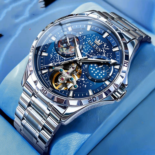 Fashion Starry Sky Mechanical Watch Business Hollow Waterproof Men - Bests Sale