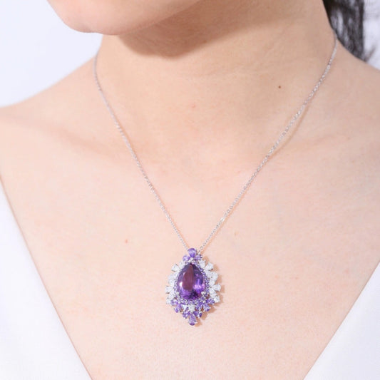 Women's All-match Natural Amethyst Pendant Necklace - Bests Sale