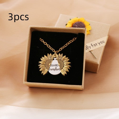 You Are My Sunshine Sunflower Necklace Women Men - Bests Sale