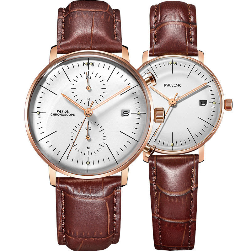 Men's And Women's Fashion Simple Waterproof Belt Watch - Bests Sale