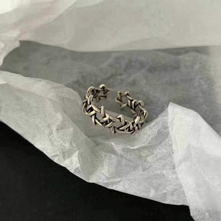 Retro Retro Roman Numerals Three-piece Ring Set Women - Bests Sale
