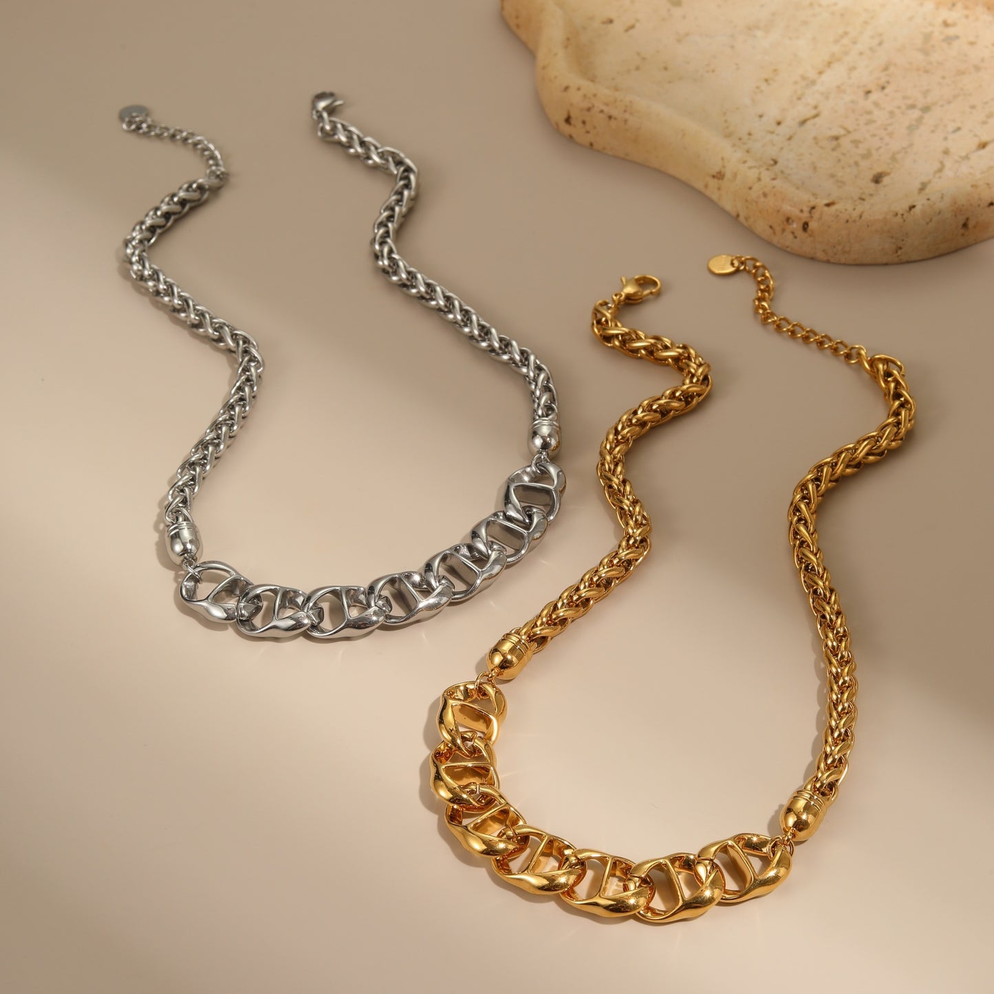 Stainless Steel Necklace, Gold Plated, No Fading, All-matching - Bests Sale