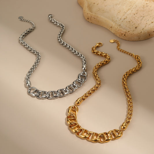 Stainless Steel Necklace, Gold Plated, No Fading, All-matching - Bests Sale