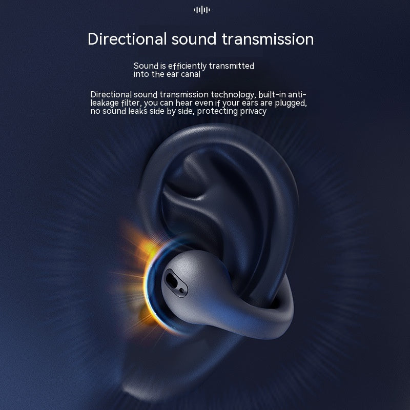 Wireless Ear Clip Bluetooth Headset TWS Comfortable Wear Not In-Ear Sports Wireless Bone Conduction 5.3 Bluetooth Headset Coffee Jasper